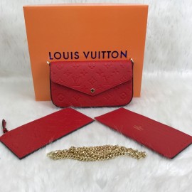 Louis Vuitton Felice Genuine Leather Red