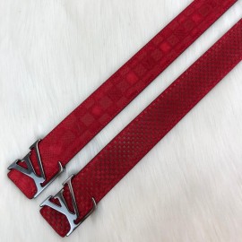 Louis Vuitton Belt Suede Leather Red Emprite