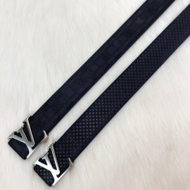 Louis Vuitton Belt Suede Leather Dark Blue Empriente