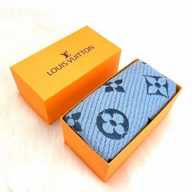 Louis Vuitton Logomania Genuine Wool Scarf Baby Blue