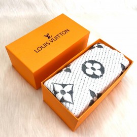 Louis Vuitton Logomania Genuine Wool Scarf White