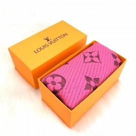 Louis Vuitton Logomania Genuine Wool Scarf Fuchsia Color