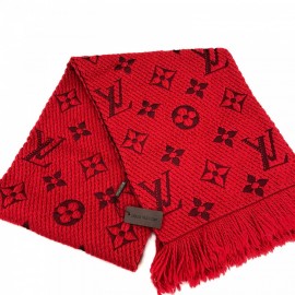 Louis Vuitton Logomania Genuine Wool Scarf Red