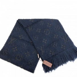 Louis Vuitton Logomania Genuine Wool Scarf Dark Blue