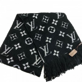 Louis Vuitton Logomania Genuine Wool Scarf Black