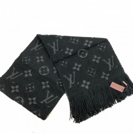 Louis Vuitton Logomania Genuine Wool Scarf Black Classic