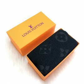 Louis Vuitton Logomania Genuine Wool Scarf Black Classic