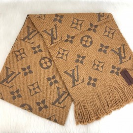 Louis Vuitton Logomania Genuine Wool Scarf Tan Color