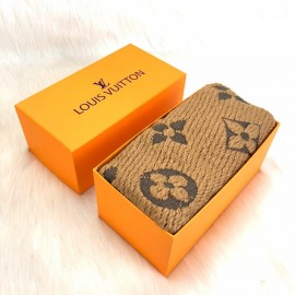 Louis Vuitton Logomania Genuine Wool Scarf Tan Color