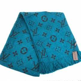 Louis Vuitton Logomania Genuine Wool Scarf Turquoise