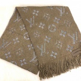 Louis Vuitton Logomania Genuine Wool Scarf Mink