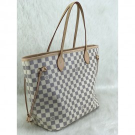 Louis Vuitton Neverful Mm Medium Size Damier Azur