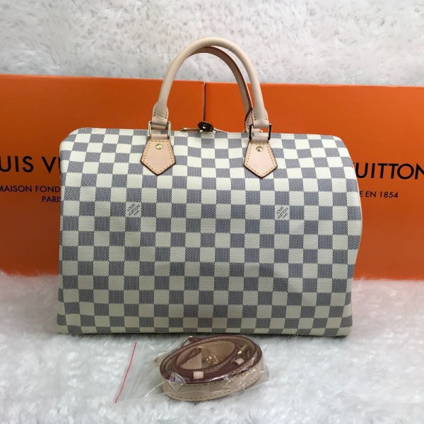 Louis Vuitton Speedy Bandouilere Damier Azure35 Cm