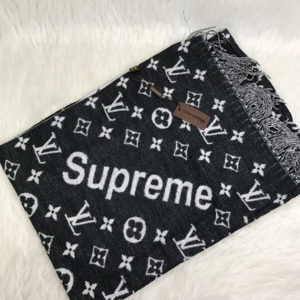 Louis Vuitton Supreme Black Scarf