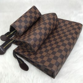 Louis Vuitton Toiletry Pounch Trio Set Brown Checkered/Damier