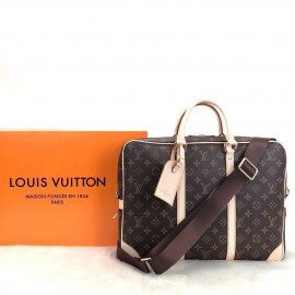 Louis Vuitton Porte Voyage Vejital Brown Cream Texture