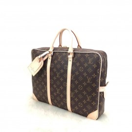 Louis Vuitton Porte Voyage Vejital Brown Cream Texture