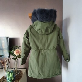 Philipp Plein Natural Fur Coat Green