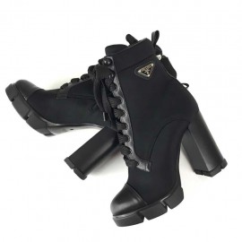 Prada Ankle High Heel Lace-Up Boot 