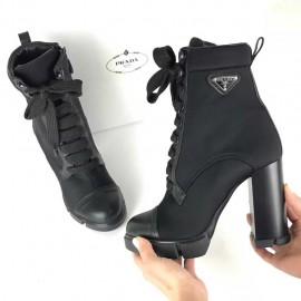 Prada Ankle High Heel Lace-Up Boot 