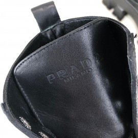 Prada Ankle Pouch Combat Boots Black