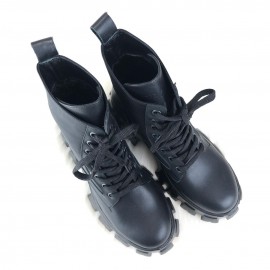 Prada Ankle Pouch Combat Boots Black