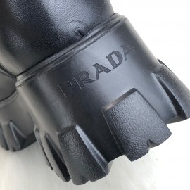 Prada Ankle Pouch Combat Boots Black