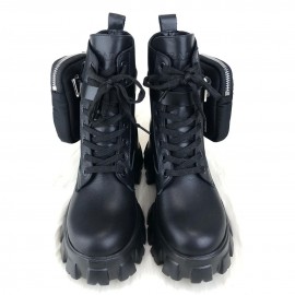 Prada Ankle Pouch Combat Boots Black