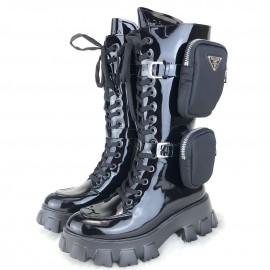 Prada Monolith Patent Leather Boots 