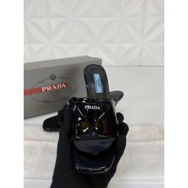 Prada Heeled patent leather slippers 9 cm