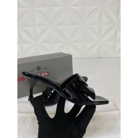 Prada Heeled patent leather slippers 9 cm