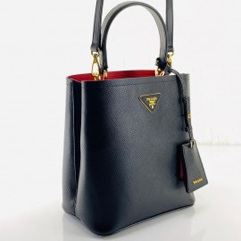 Prada Medium Saffiano Panier Bag Black