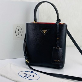 Prada Medium Saffiano Panier Bag Black