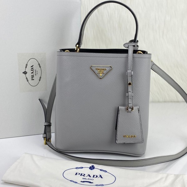 Prada Medium Saffiano Panier Bag Grey