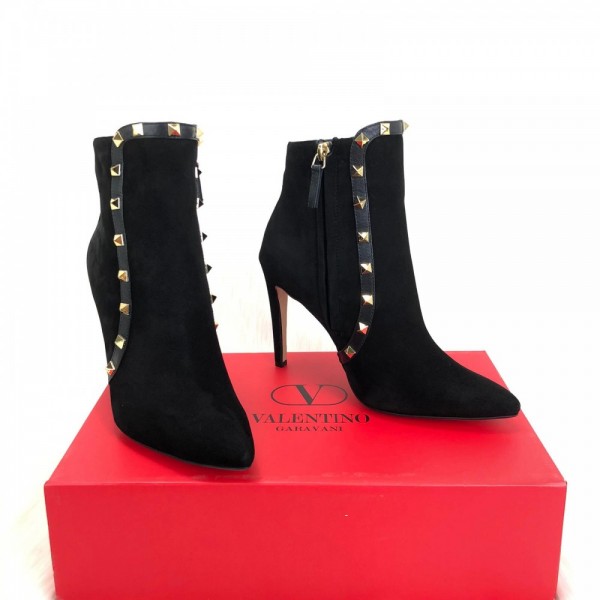 Valentino Garavani Rockstud Ankle Boots Suede Leather