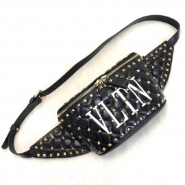 Valentino Rockstud Spike Belt Bag VLTN Black