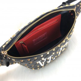 Valentino Rockstud Spike Belt Bag VLTN Black