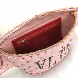 Valentino Rockstud Spike Belt Bag VLTN Pink