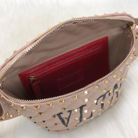 Valentino Rockstud Spike Belt Bag VLTN Brown