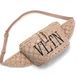 Valentino Rockstud Spike Belt Bag VLTN Brown