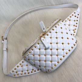 Valentino Rockstud Spike Belt Bag White