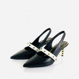 Valentino Rockstud Slingback Sculpted Heel