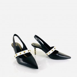 Valentino Rockstud Slingback Sculpted Heel