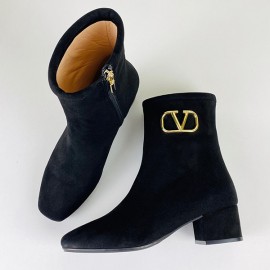 Valentino VLOGO Suede Ankle boots  Blck Gold