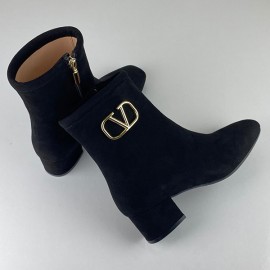 Valentino VLOGO Suede Ankle boots  Blck Gold