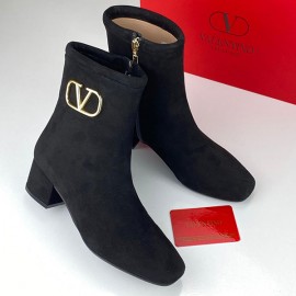 Valentino VLOGO Suede Ankle boots  Blck Gold