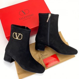 Valentino VLOGO Suede Ankle boots  Blck Gold