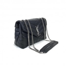 Yves Saint Laurent Loulou Small Black Silver