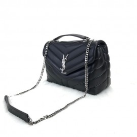 Yves Saint Laurent Loulou Small Black Silver