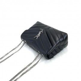 Yves Saint Laurent Loulou Small Black Silver